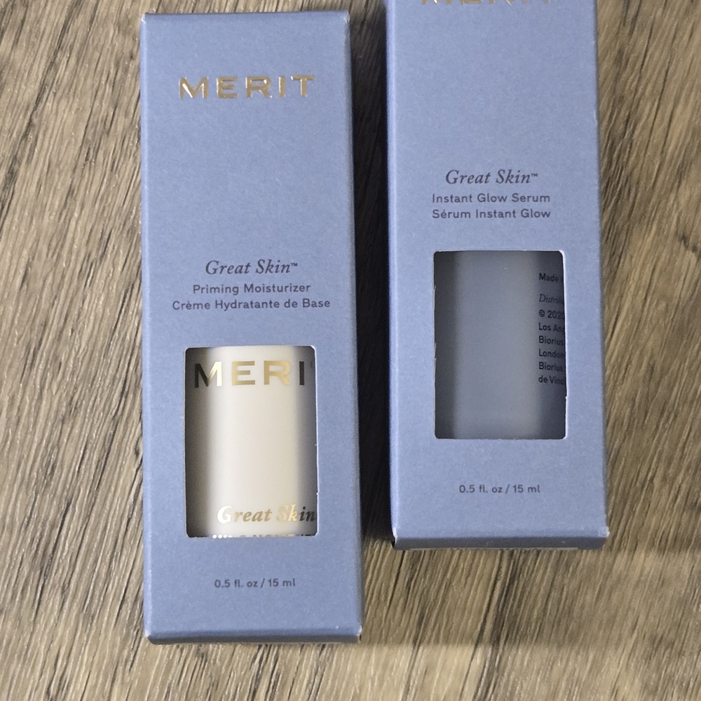Merit Beauty: Great skin priming, moisturizer and great skin instant glow serum